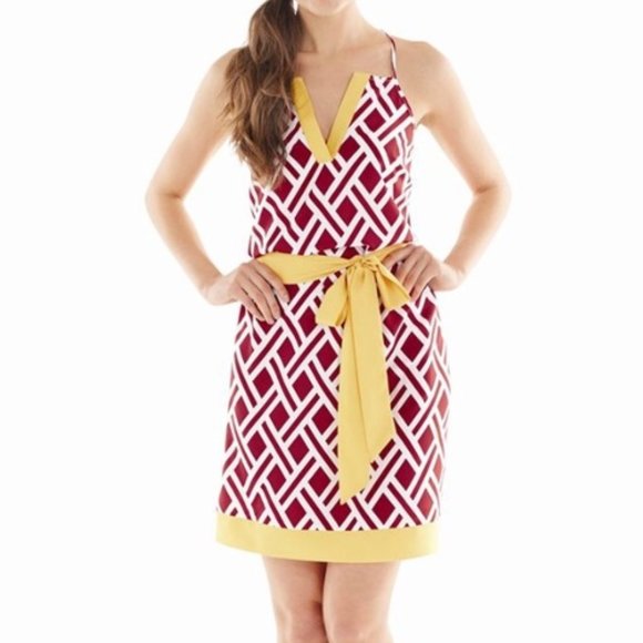 Mud Pie Gameday Racerback Burgundy and Gold Printed Dress L - Picture 2 of 9